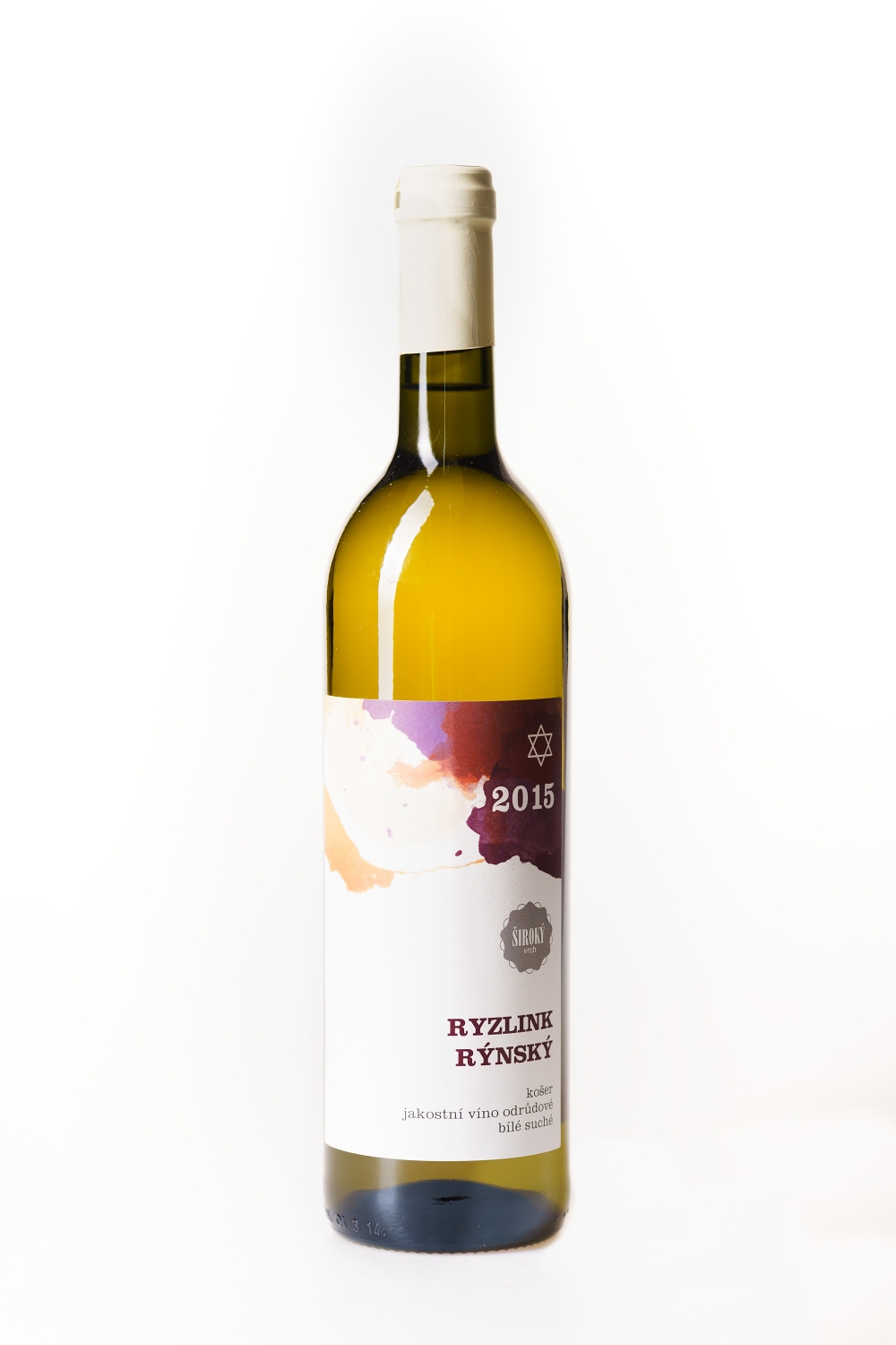 Ryzlink rýnský Široký vrch košer 2015 suché bílé víno 0,75 l